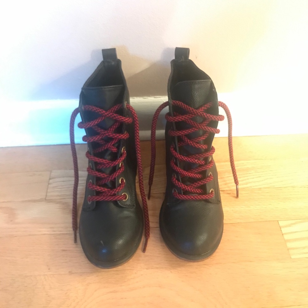 Black combat boots
